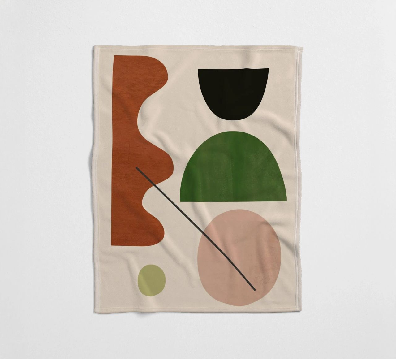 Modern Abstract Minimal Shapes 31 fleece blanket by ThingDesign