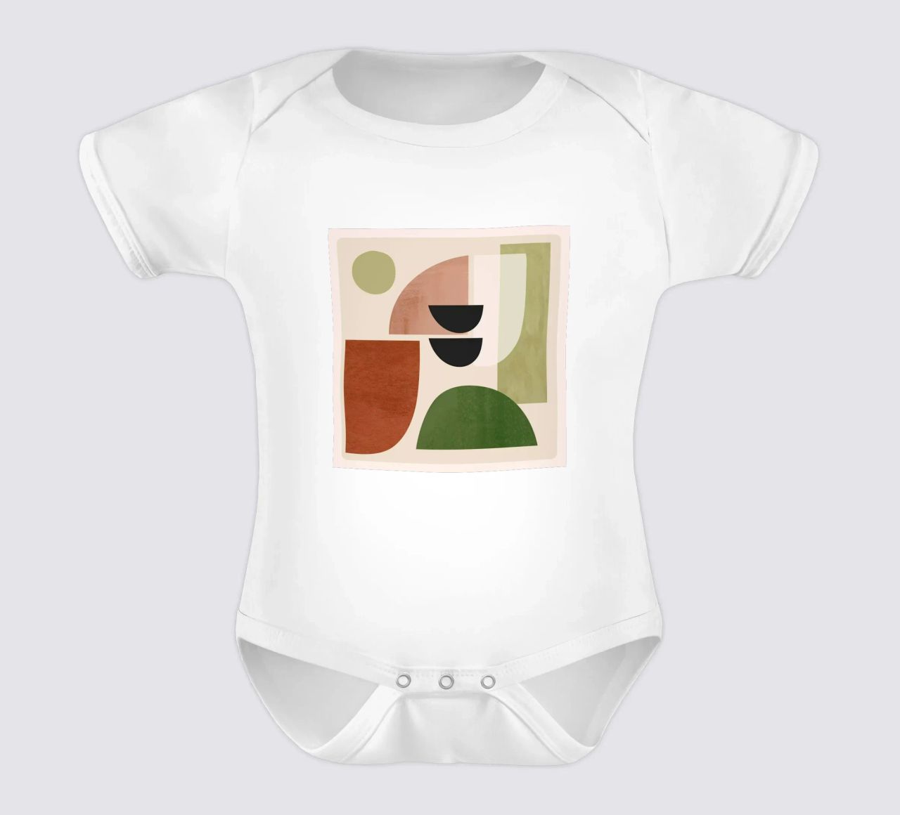 Modern Abstract Minimal Shapes 32 short-sleeve baby romper by ThingDesign