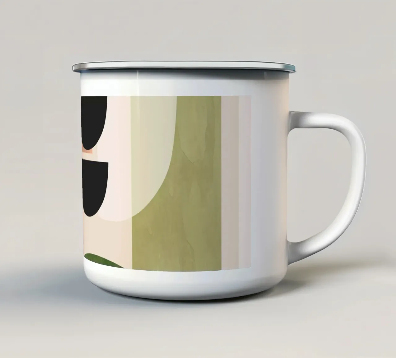 Moderne abstrakte minimale Formen 32 Emaille Tasse von ThingDesign