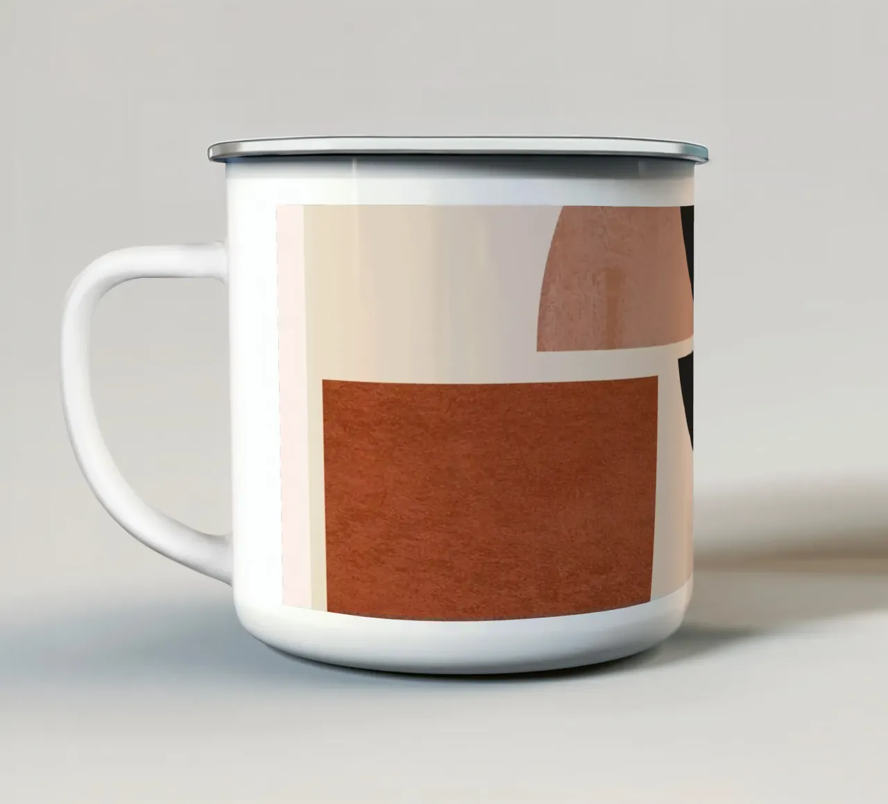Moderne abstrakte minimale Formen 32 Emaille Tasse von ThingDesign