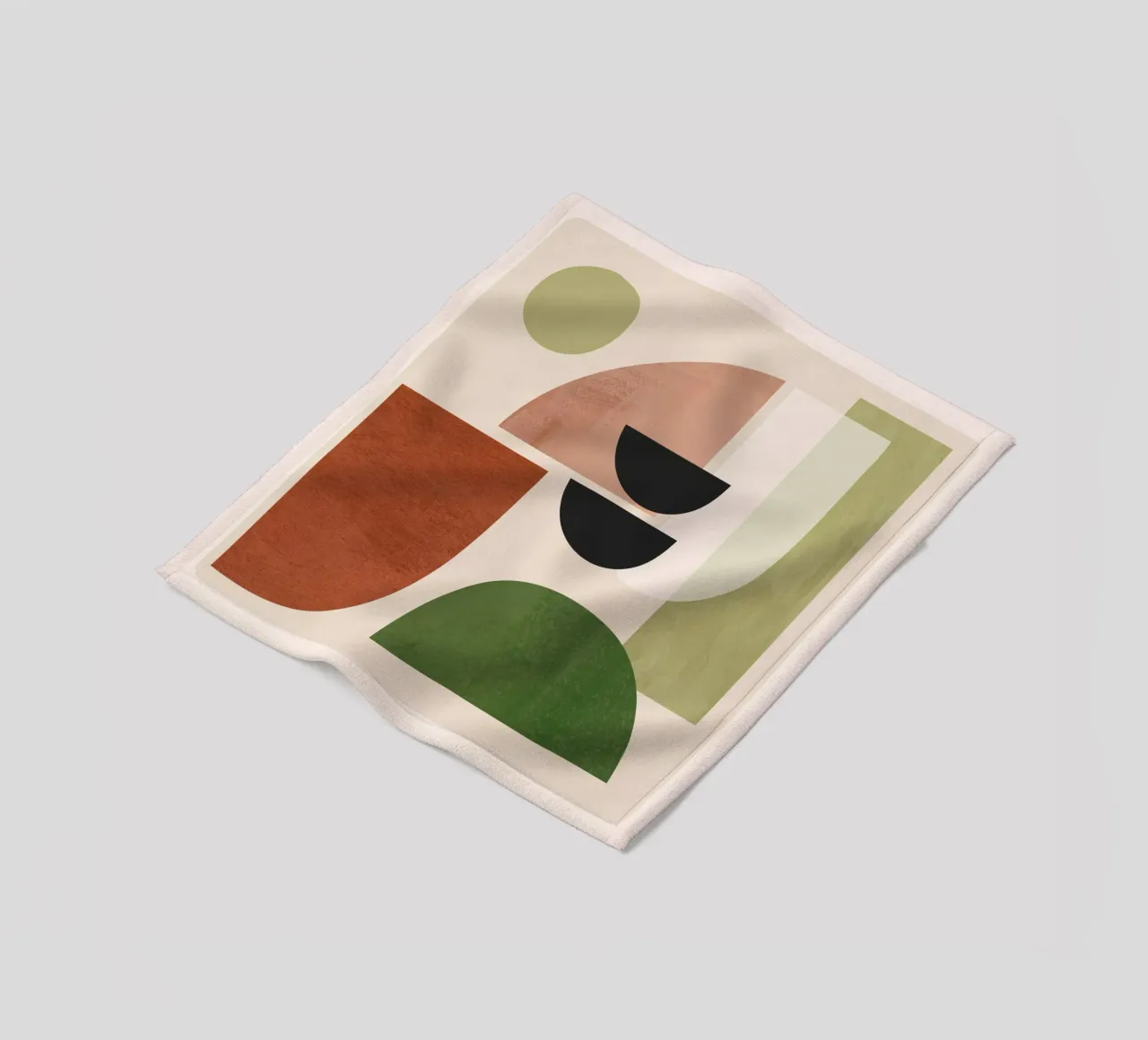 Modern Abstract Minimal Shapes 32 fleece blanket by ThingDesign