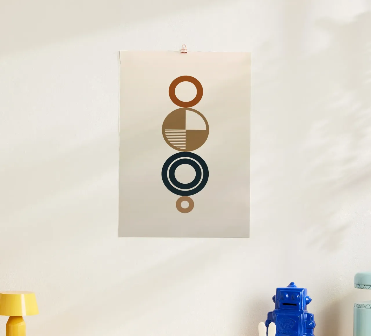 Anelli geometrici astratti di terra - Arte impilata verticale Boho carta hahnemühle da Grungeo
