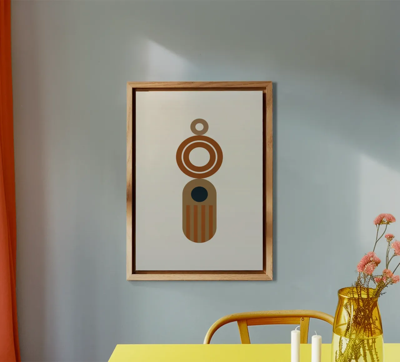 Totem astratto in terracotta - Orecchino minimalista Boho - Shap alluminio dibond da Grungeo