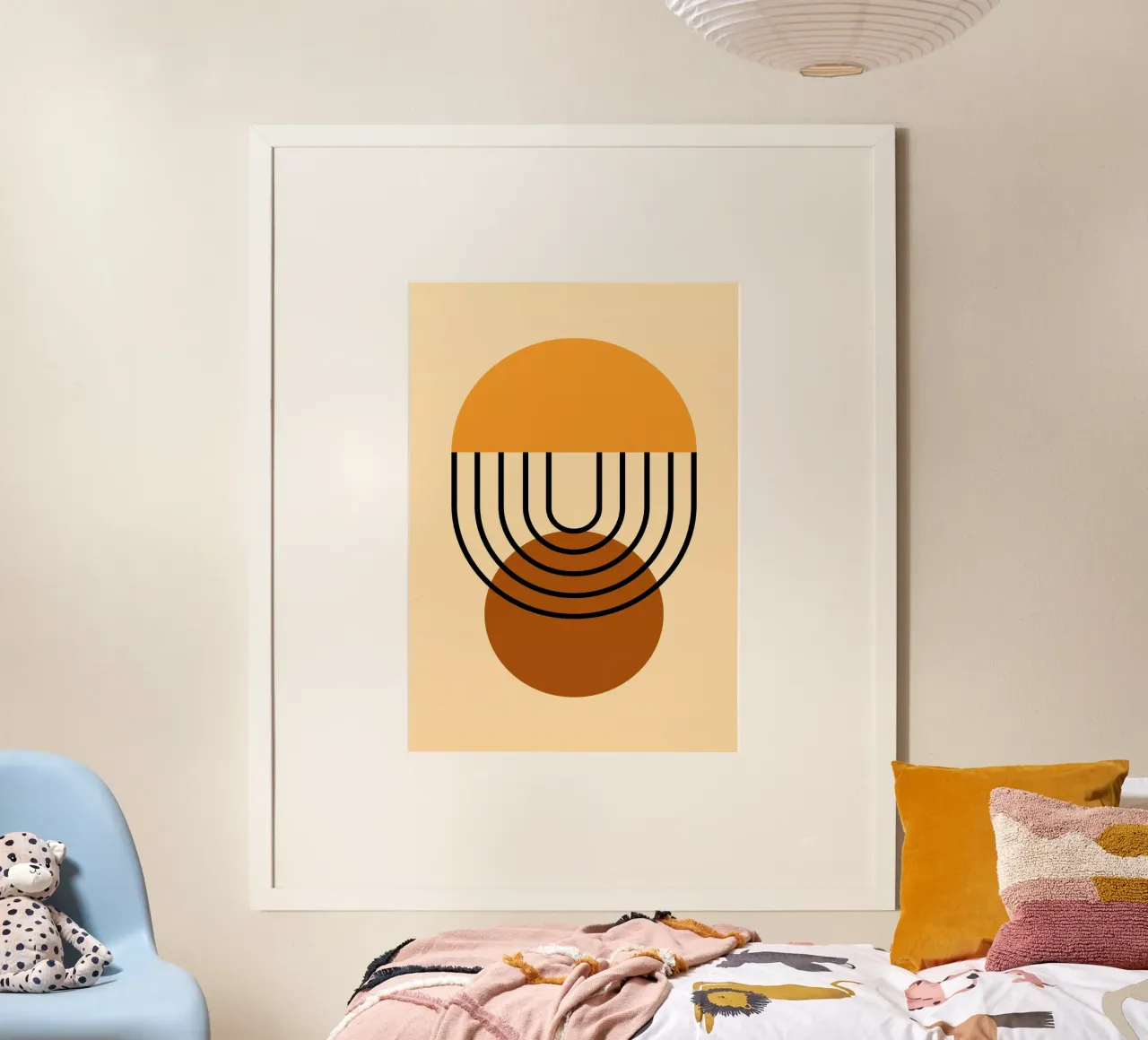 Arco Boho - Linee e cerchi - Arte astratta e terrena del metà secolo carta hahnemühle da Grungeo