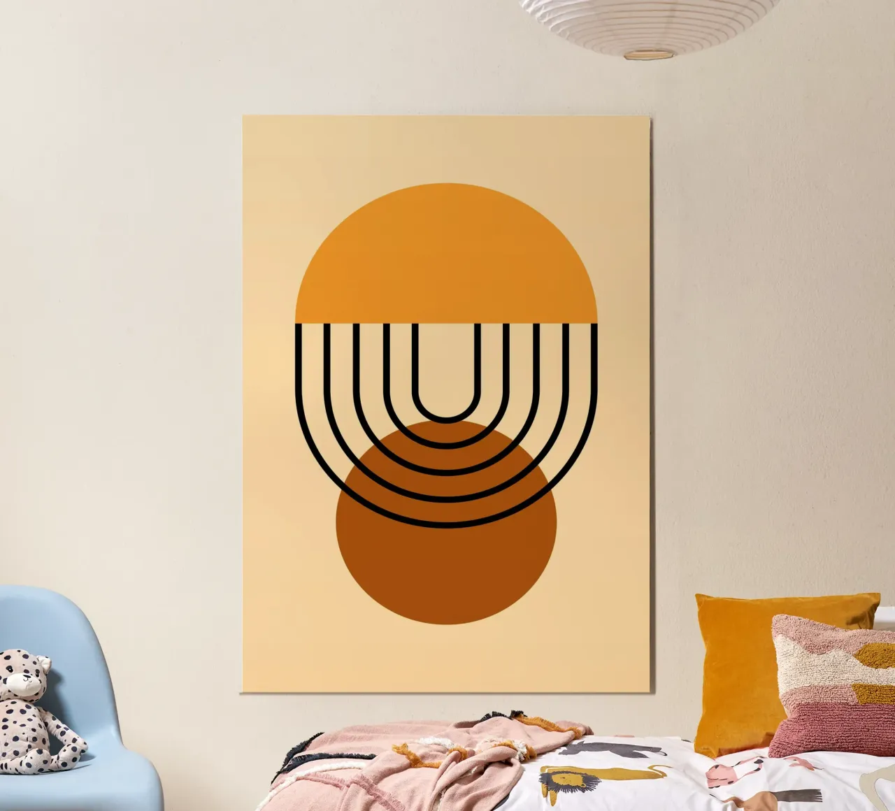 Arco Boho - Linee e cerchi - Arte astratta e terrena del metà secolo carta hahnemühle da Grungeo