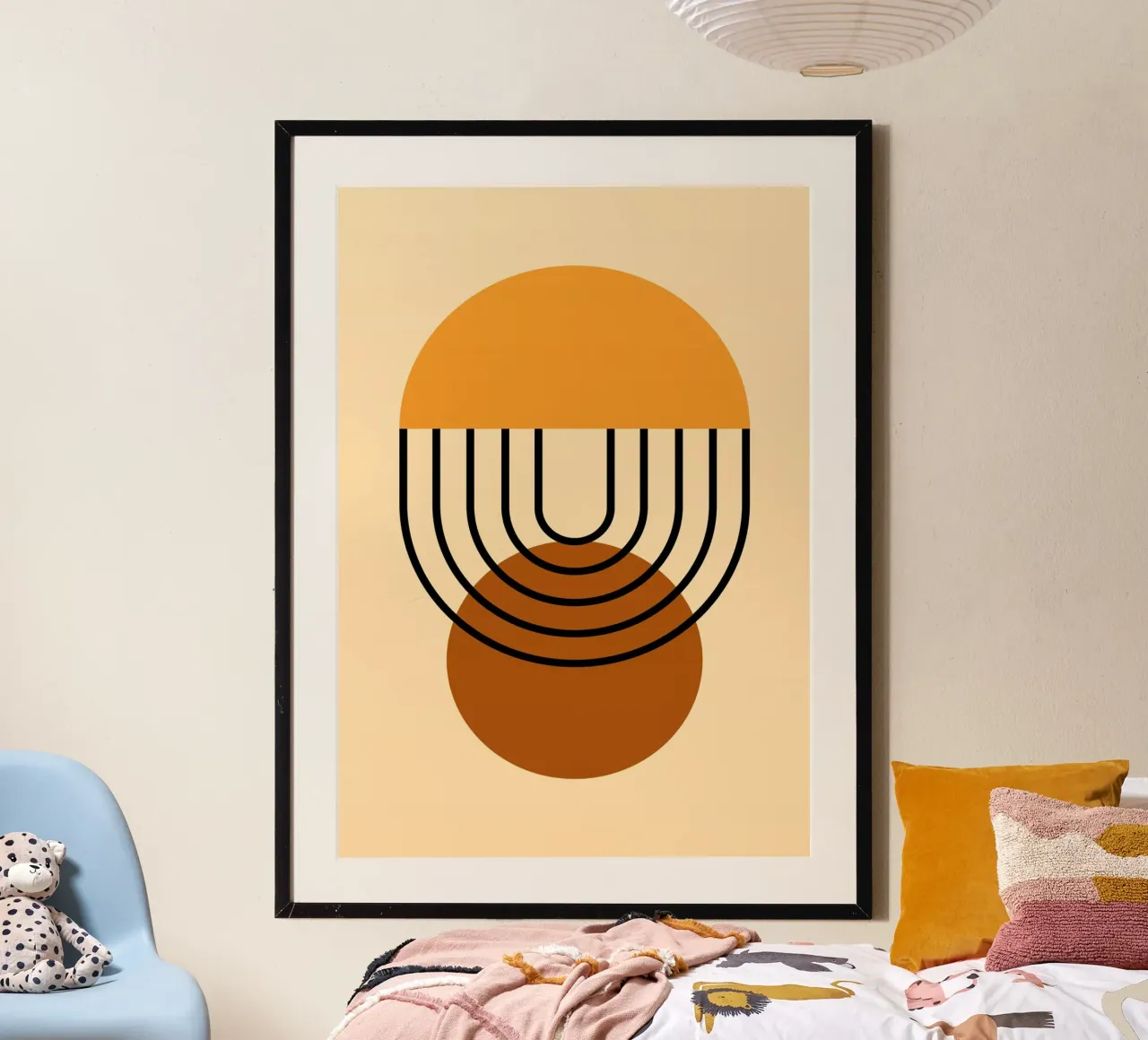 Arco Boho - Linee e cerchi - Arte astratta e terrena del metà secolo carta hahnemühle da Grungeo