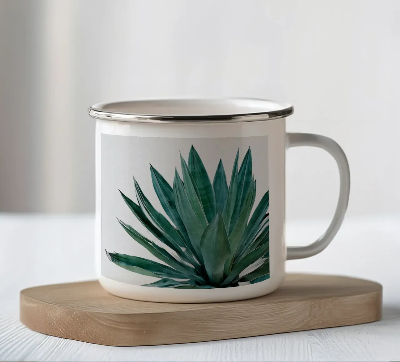 Cactus Agave tazza in smalto da Orara Studio