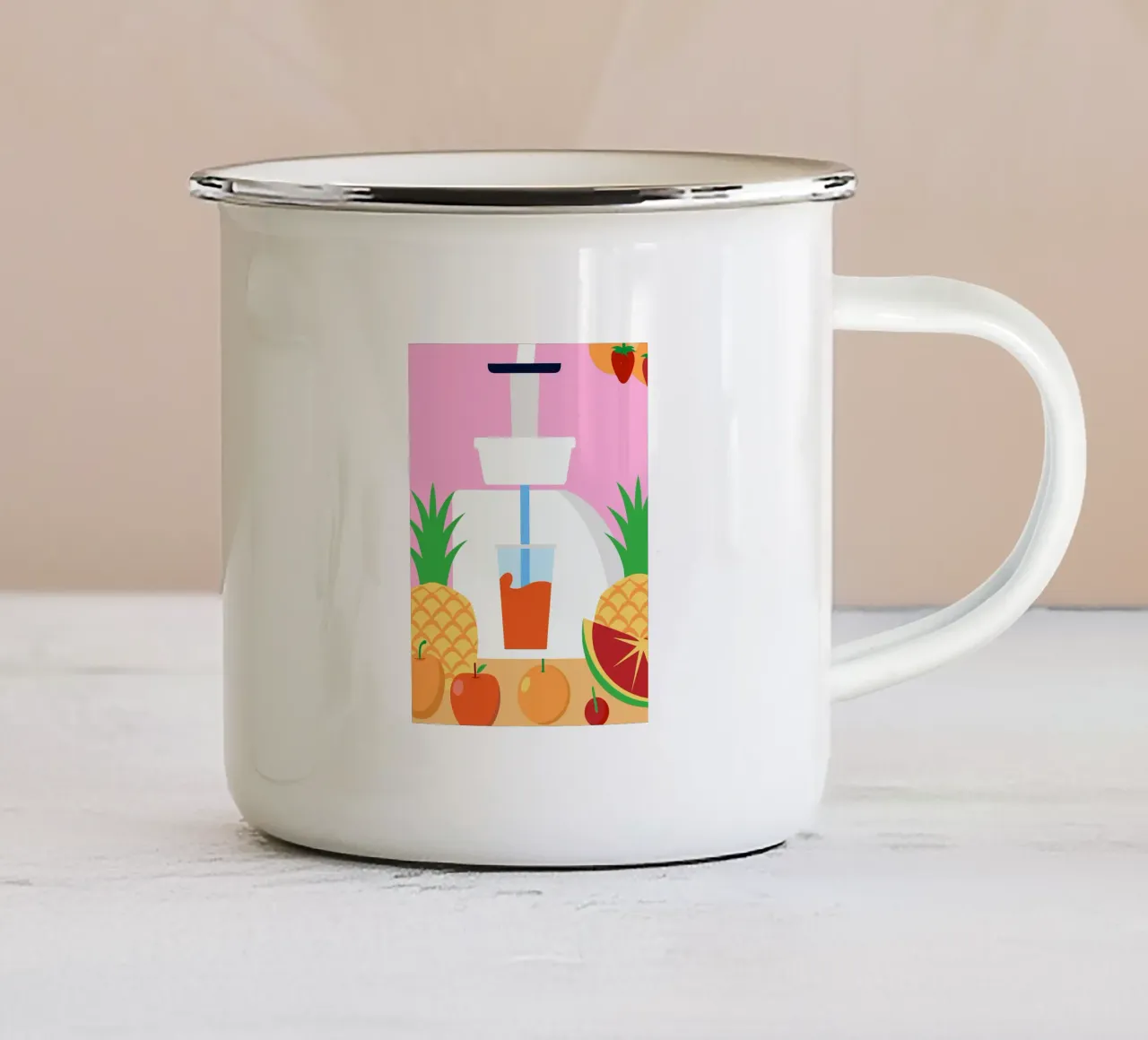 Fruit Juice Machine Emaille Tasse von OFFICIAL FRUIT & VEGETABLES