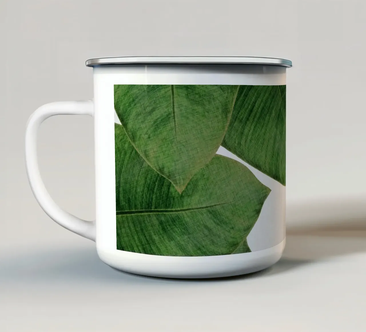 Foglia di banana II tazza in smalto da Orara Studio