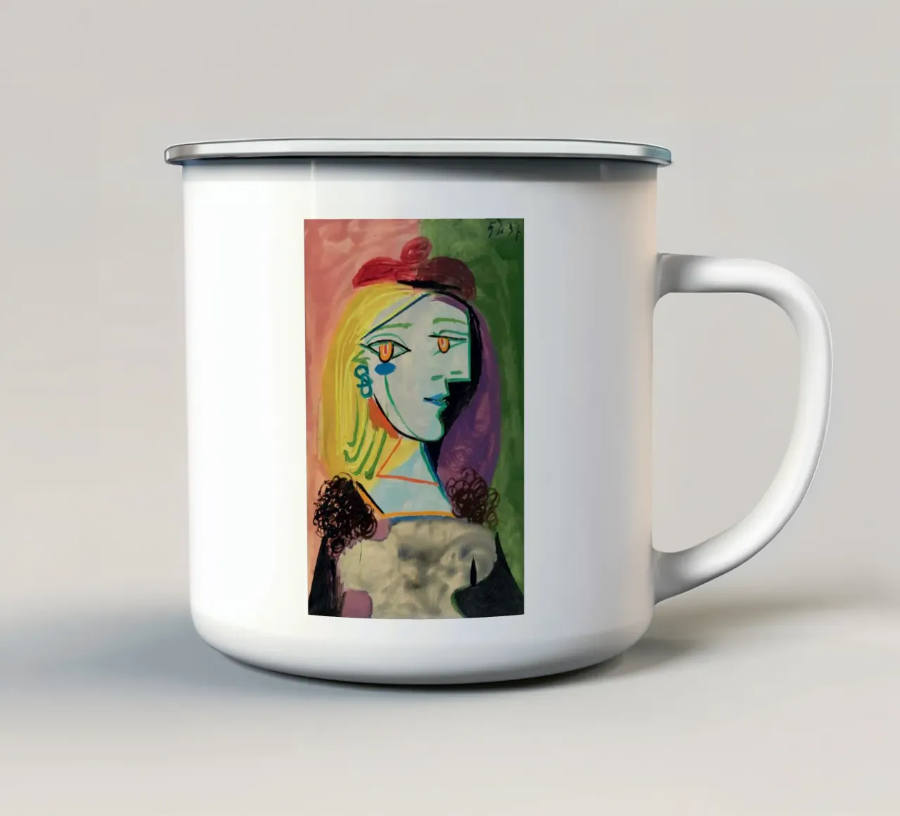 sguardo di una bella donna tazza in smalto da eternal nino