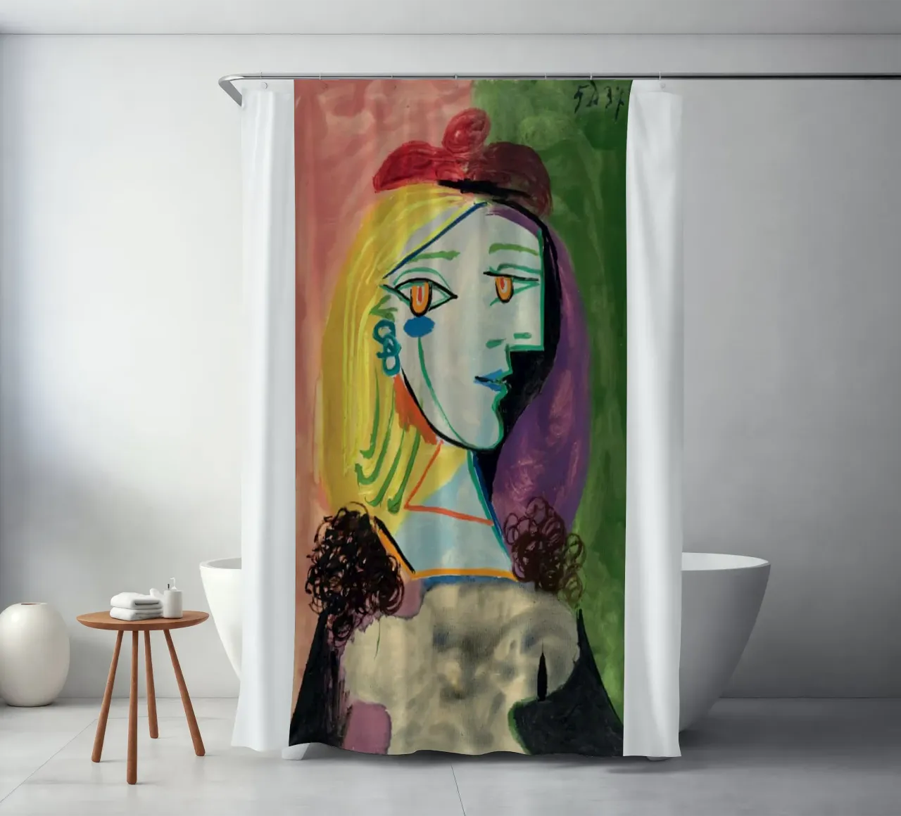 sguardo di una bella donna tenda da doccia da eternal nino
