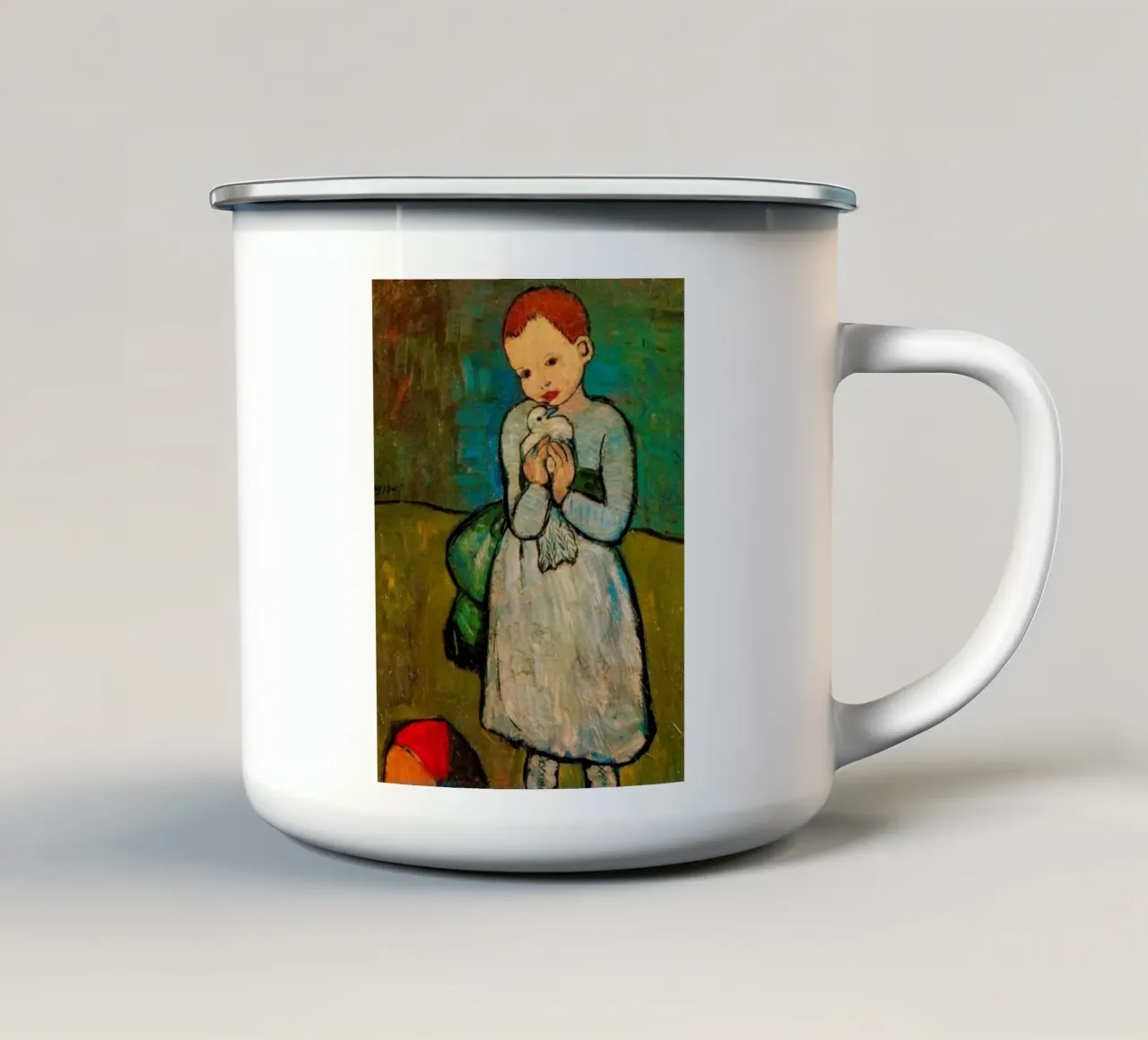 ritratto di un bambino grazioso tazza in smalto da eternal nino