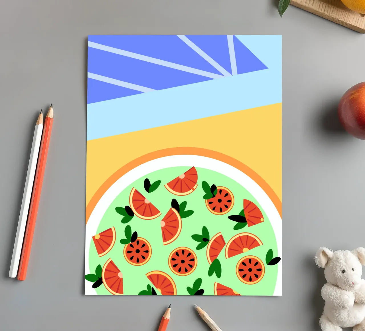 Fresh Grapefruit Salad Stickerbogen von OFFICIAL FRUIT & VEGETABLES