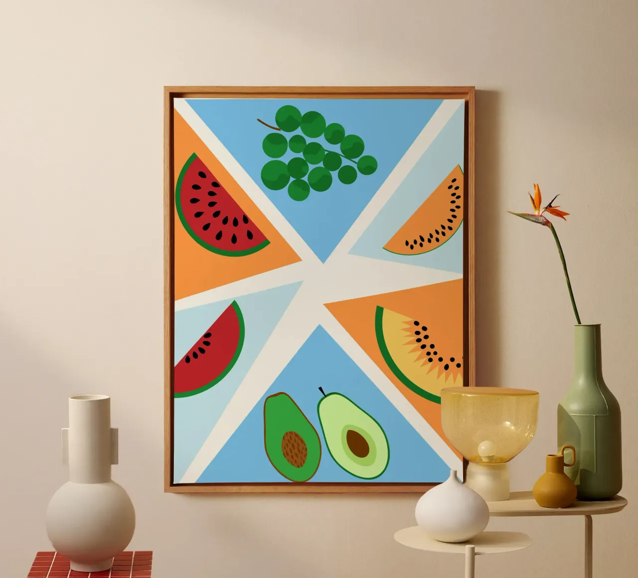 Frutta fresca geometrica tela da OFFICIAL FRUIT & VEGETABLES