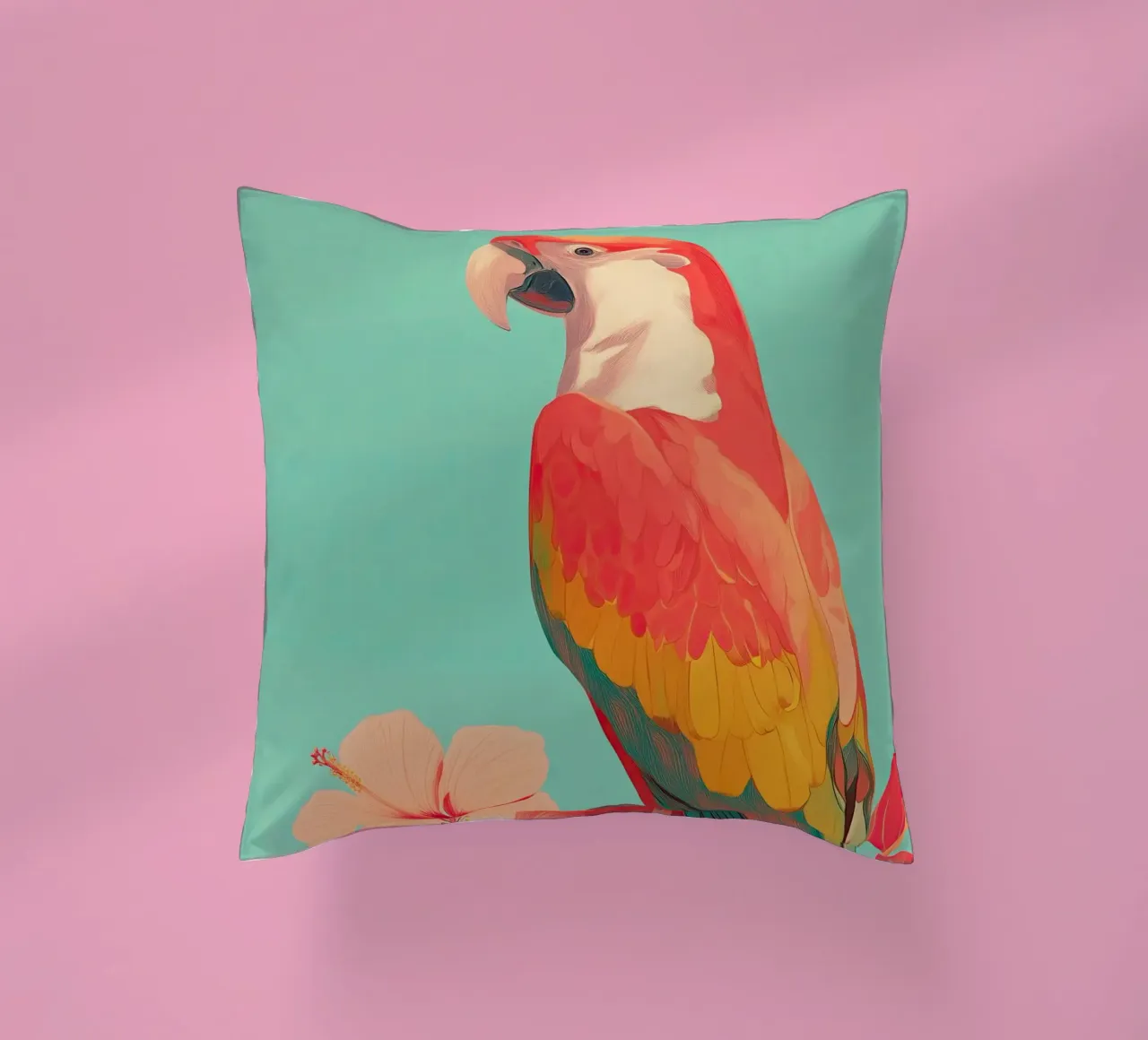 Hibiscus Song - The Tropical Parrot cuscino da Luca