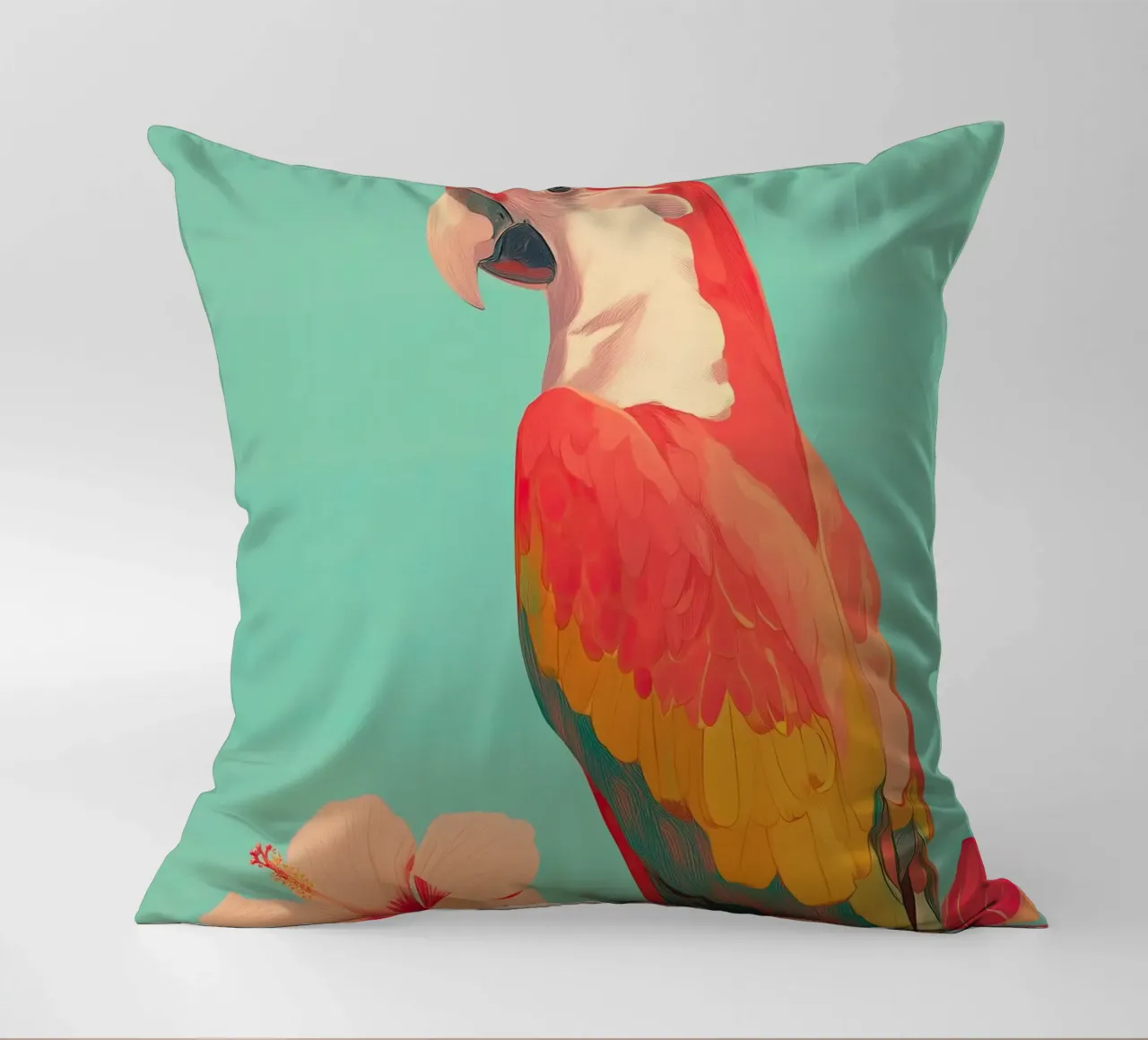 Hibiscus Song - The Tropical Parrot cuscino da Luca