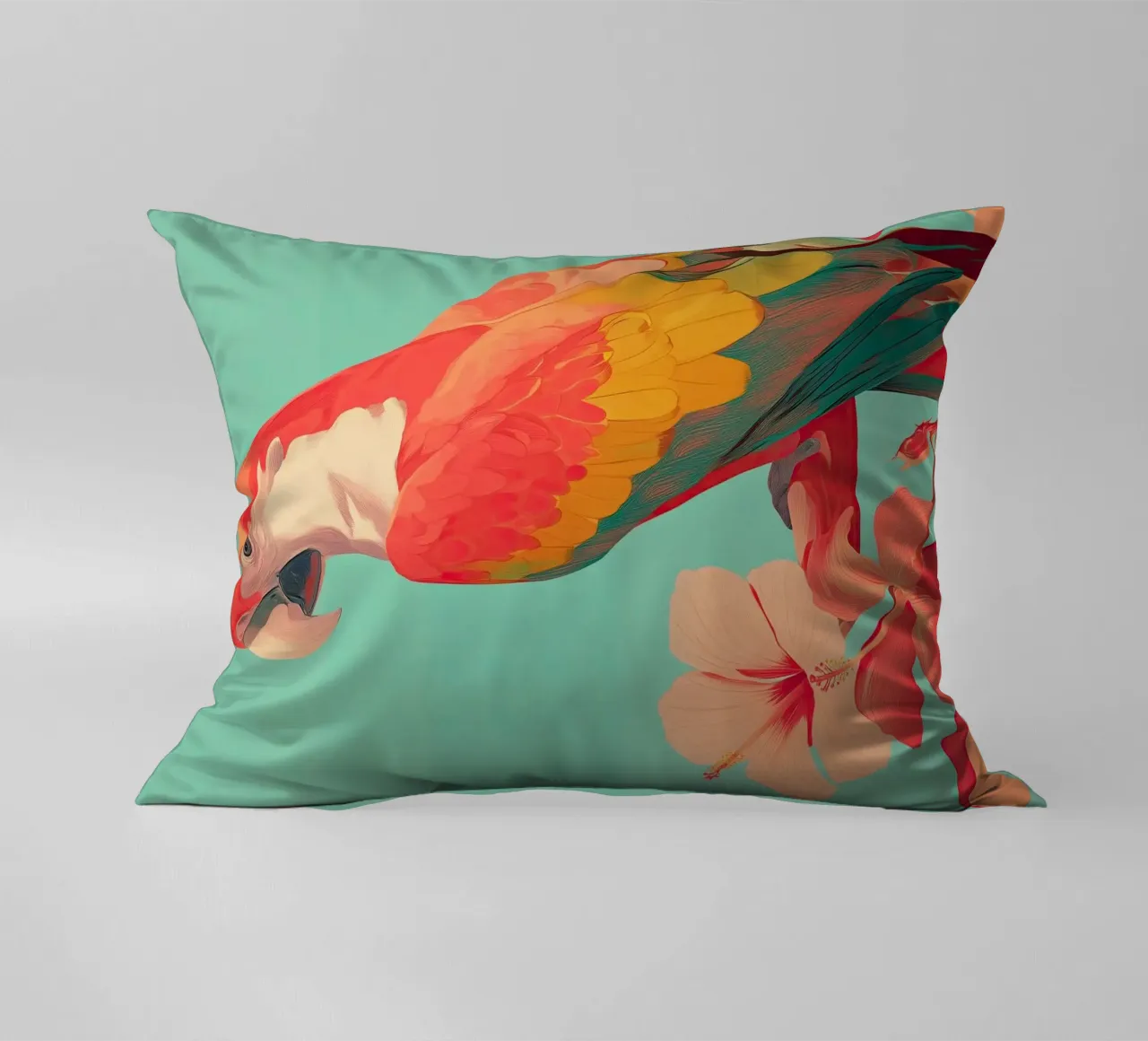 Hibiscus Song - The Tropical Parrot cuscino da Luca