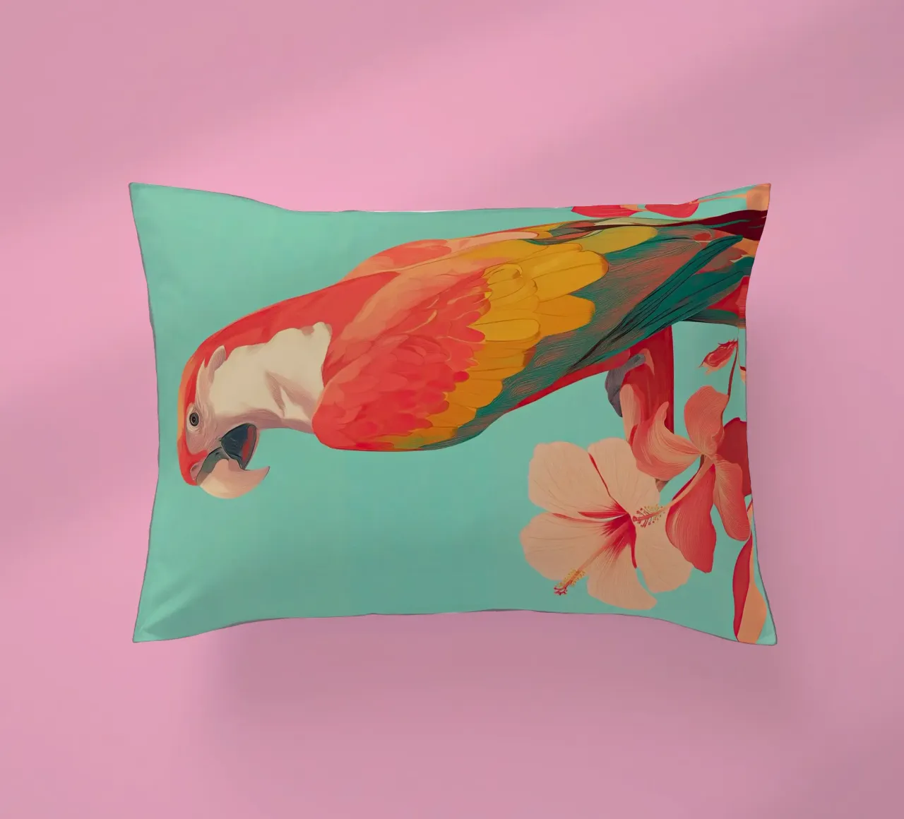 Hibiscus Song - The Tropical Parrot cuscino da Luca