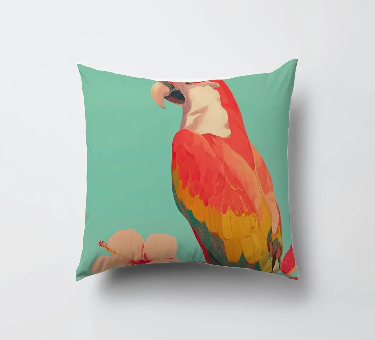 Hibiscus Song - The Tropical Parrot cuscino da Luca