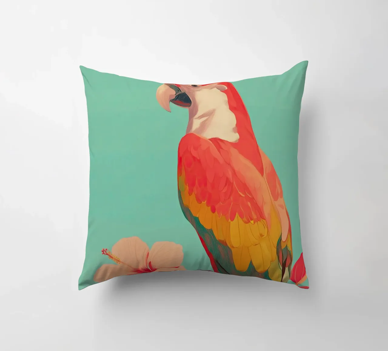 Hibiscus Song - The Tropical Parrot cuscino da Luca