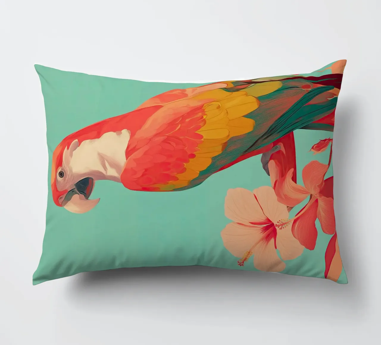 Hibiscus Song - The Tropical Parrot cuscino da Luca