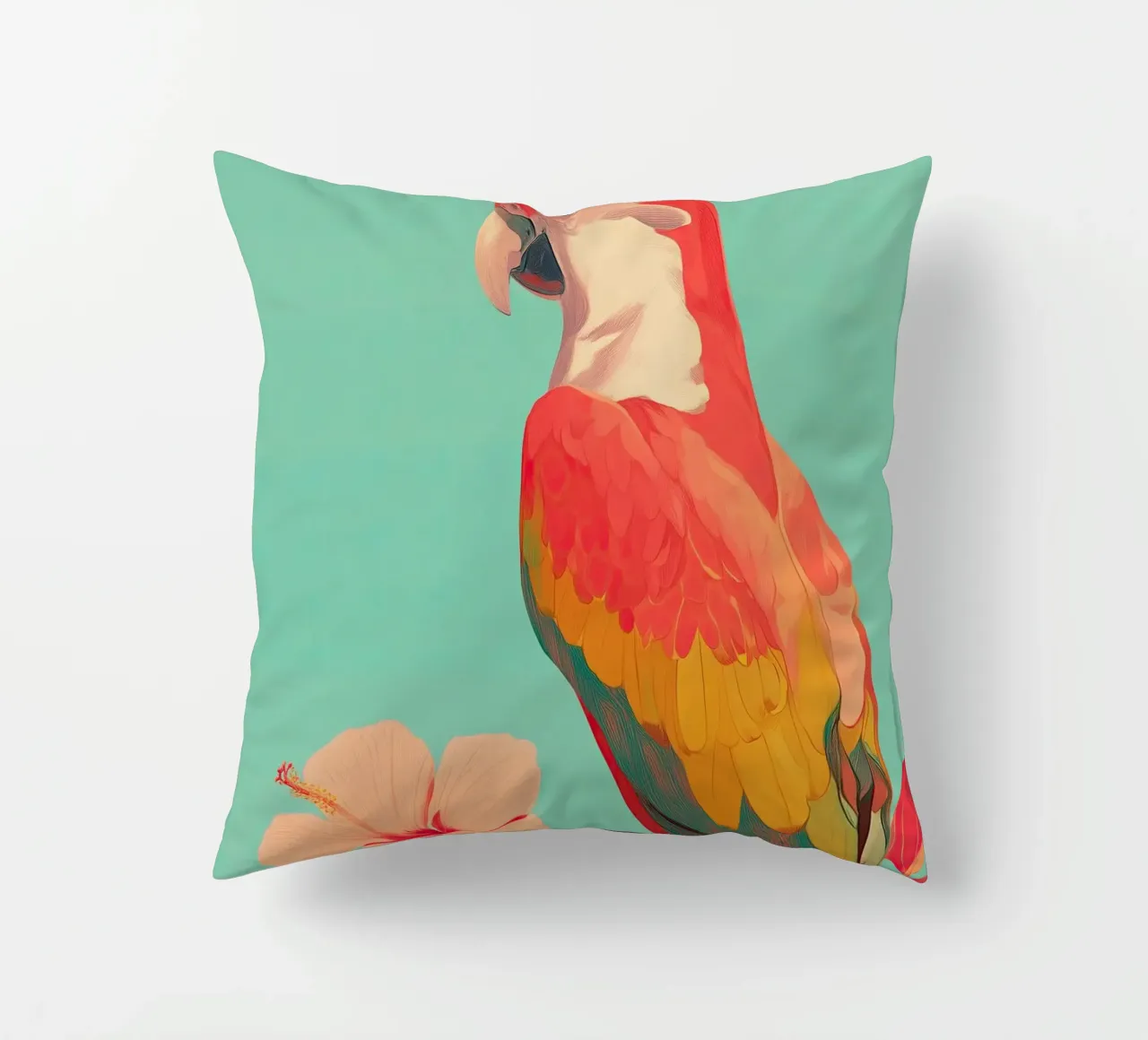 Hibiscus Song - The Tropical Parrot cuscino da Luca