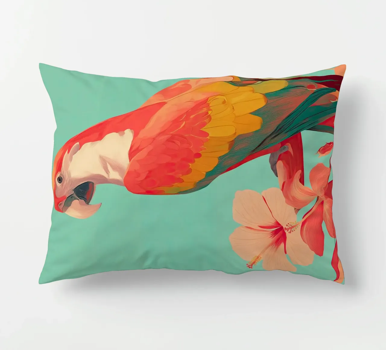 Hibiscus Song - The Tropical Parrot cuscino da Luca