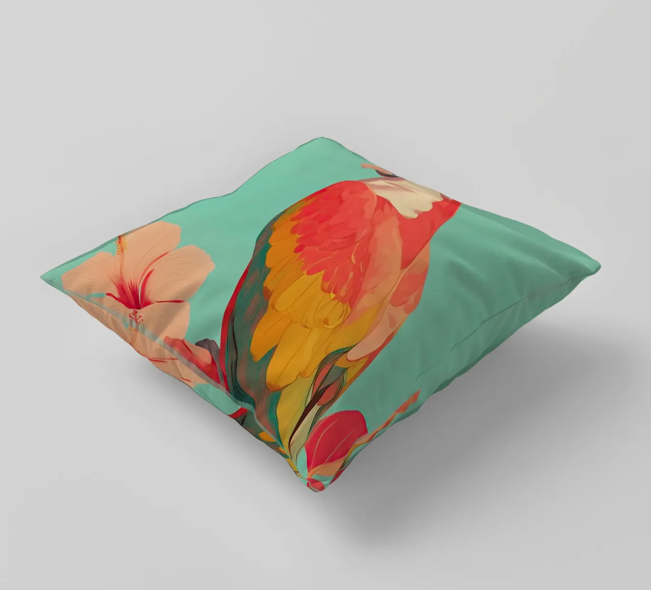 Hibiscus Song - The Tropical Parrot cuscino da Luca