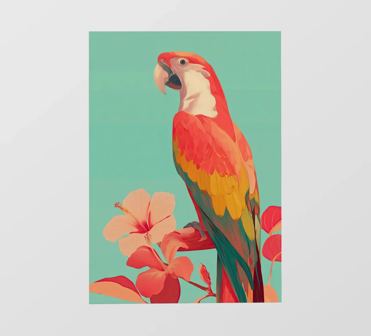Hibiscus Song - The Tropical Parrot telo in pvc da Luca