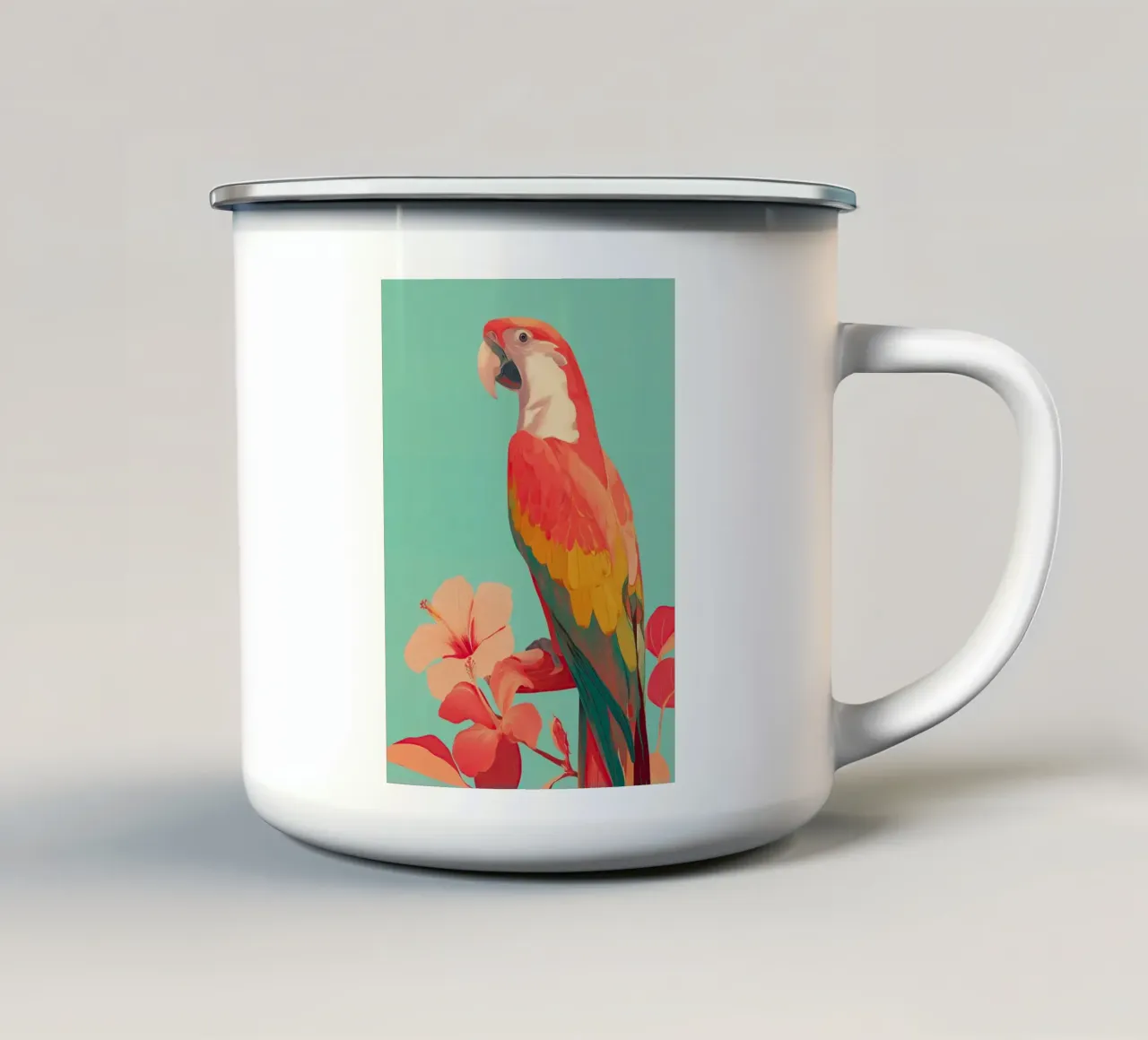 Hibiscus Song - The Tropical Parrot tazza in smalto da Luca