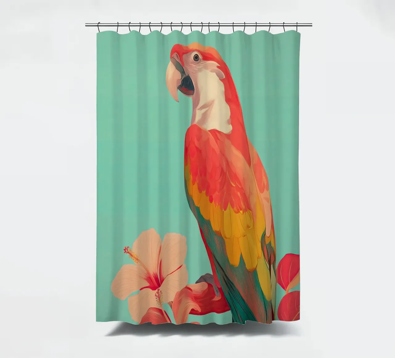 Hibiscus Song - The Tropical Parrot tenda da doccia da Luca