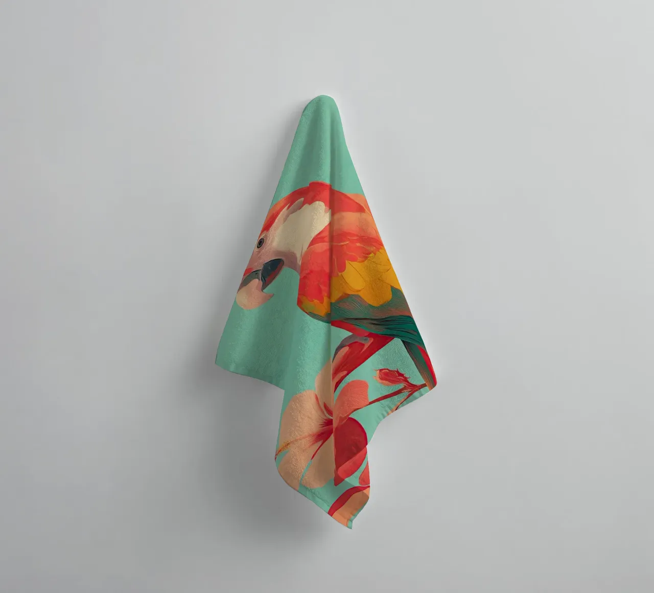 Hibiscus Song - The Tropical Parrot asciugamano da bagno da Luca