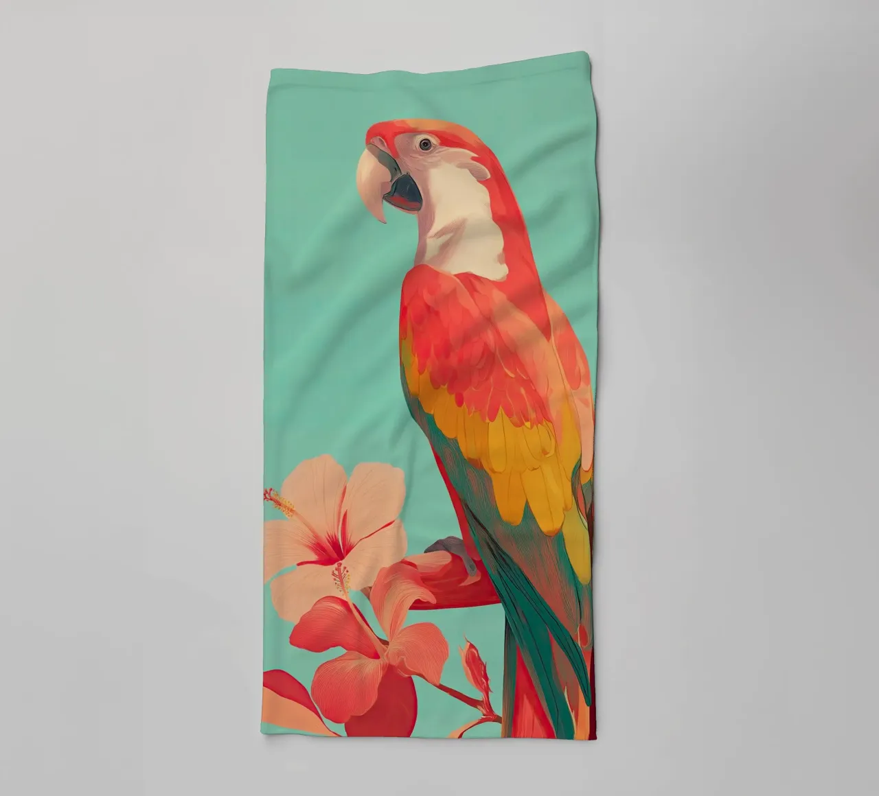 Hibiscus Song - The Tropical Parrot asciugamano da bagno da Luca