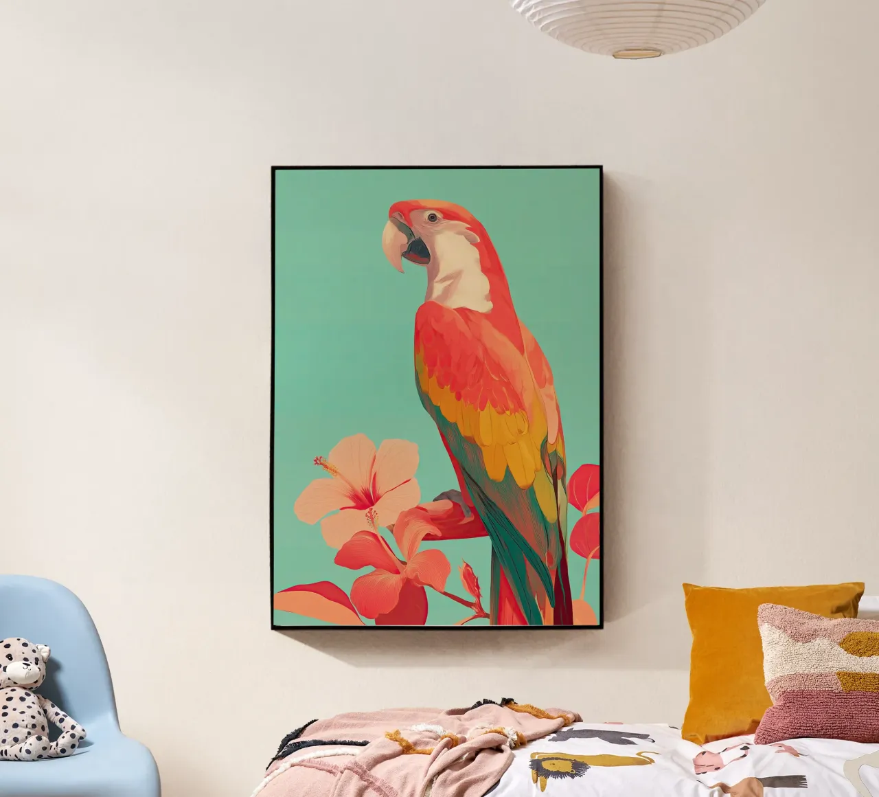 Hibiscus Song - The Tropical Parrot metacrilato de Luca