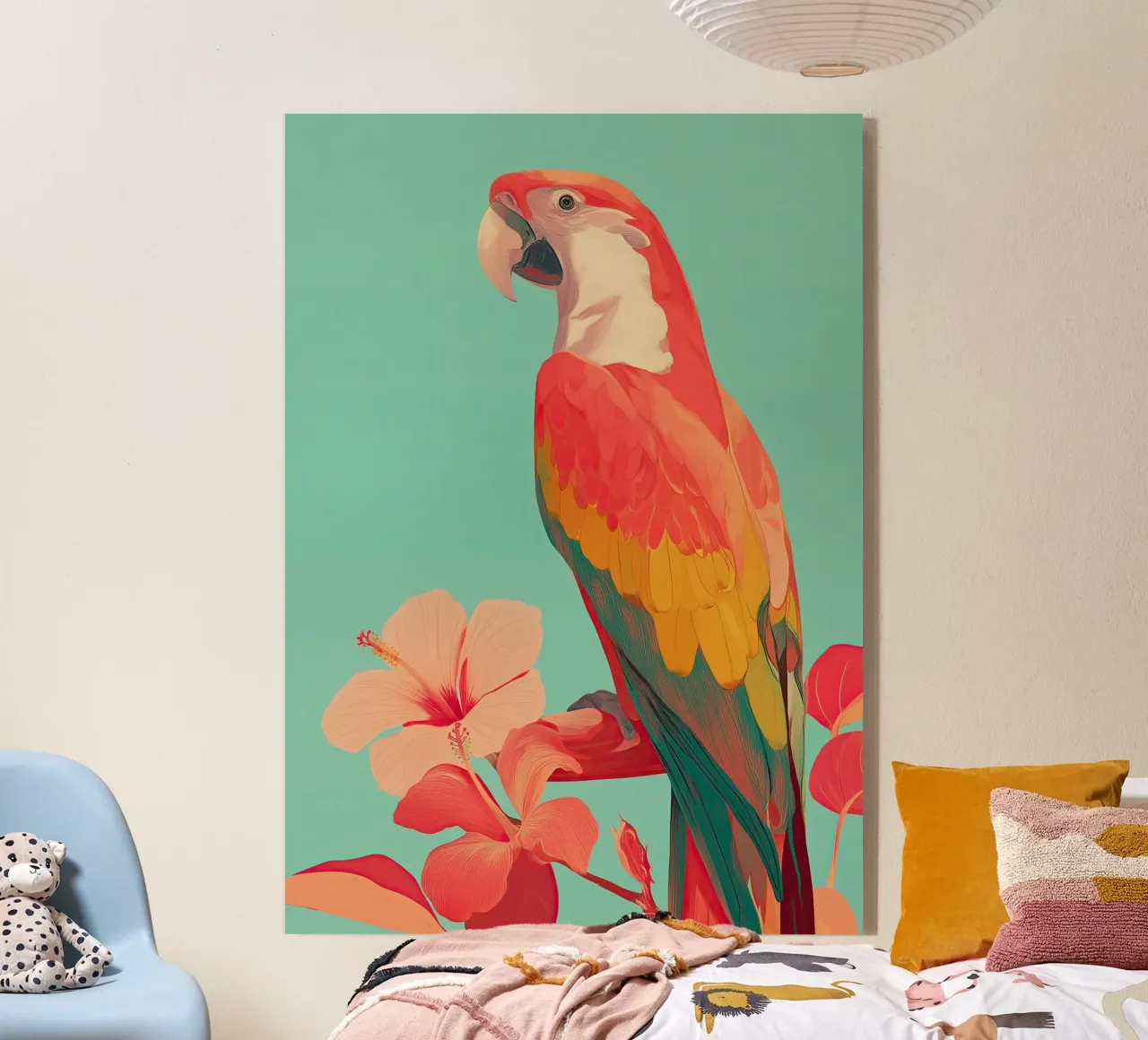 Hibiscus Song - The Tropical Parrot metacrilato de Luca