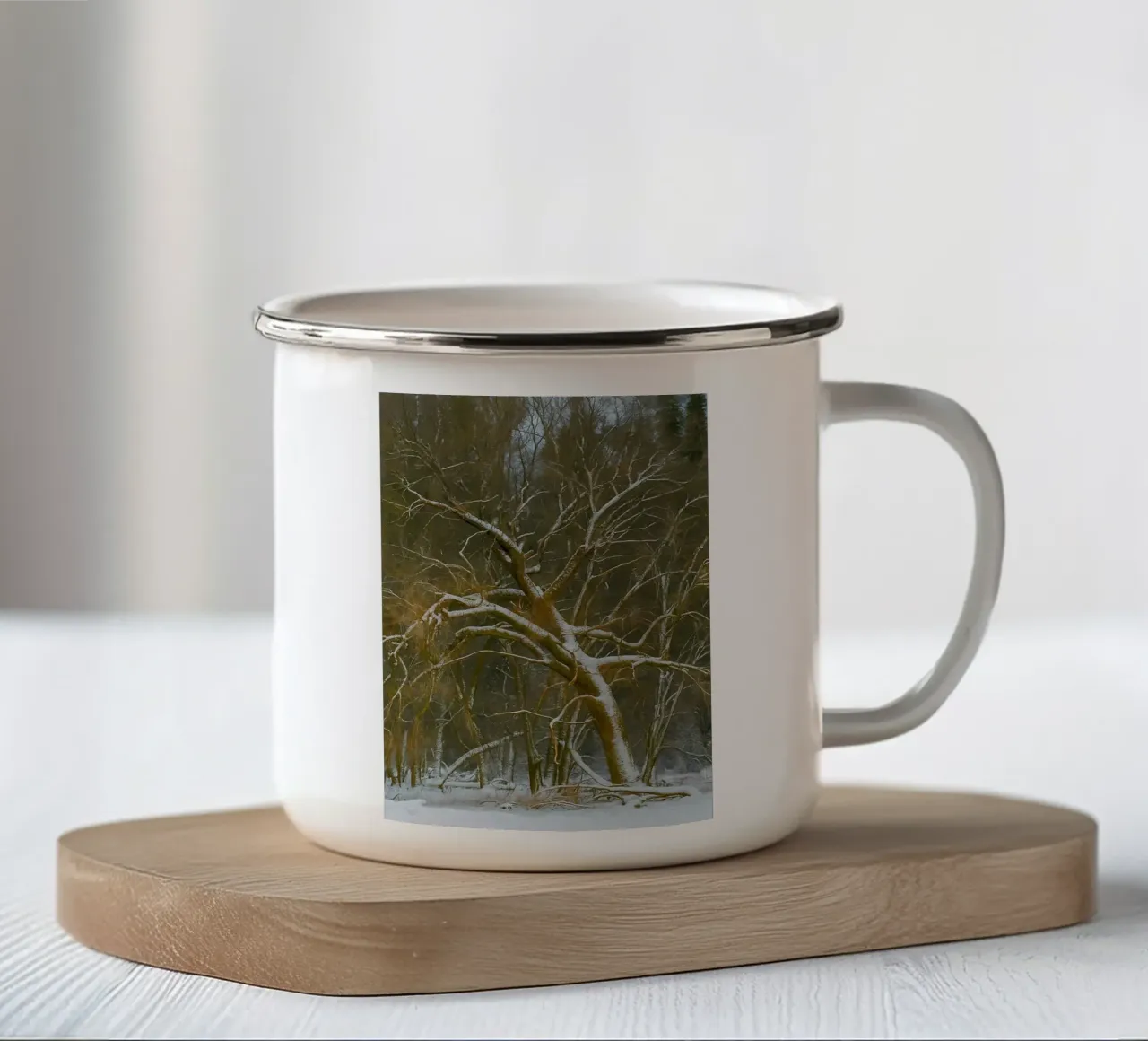 alberi secchi ai margini della foresta tazza in smalto da PASMING