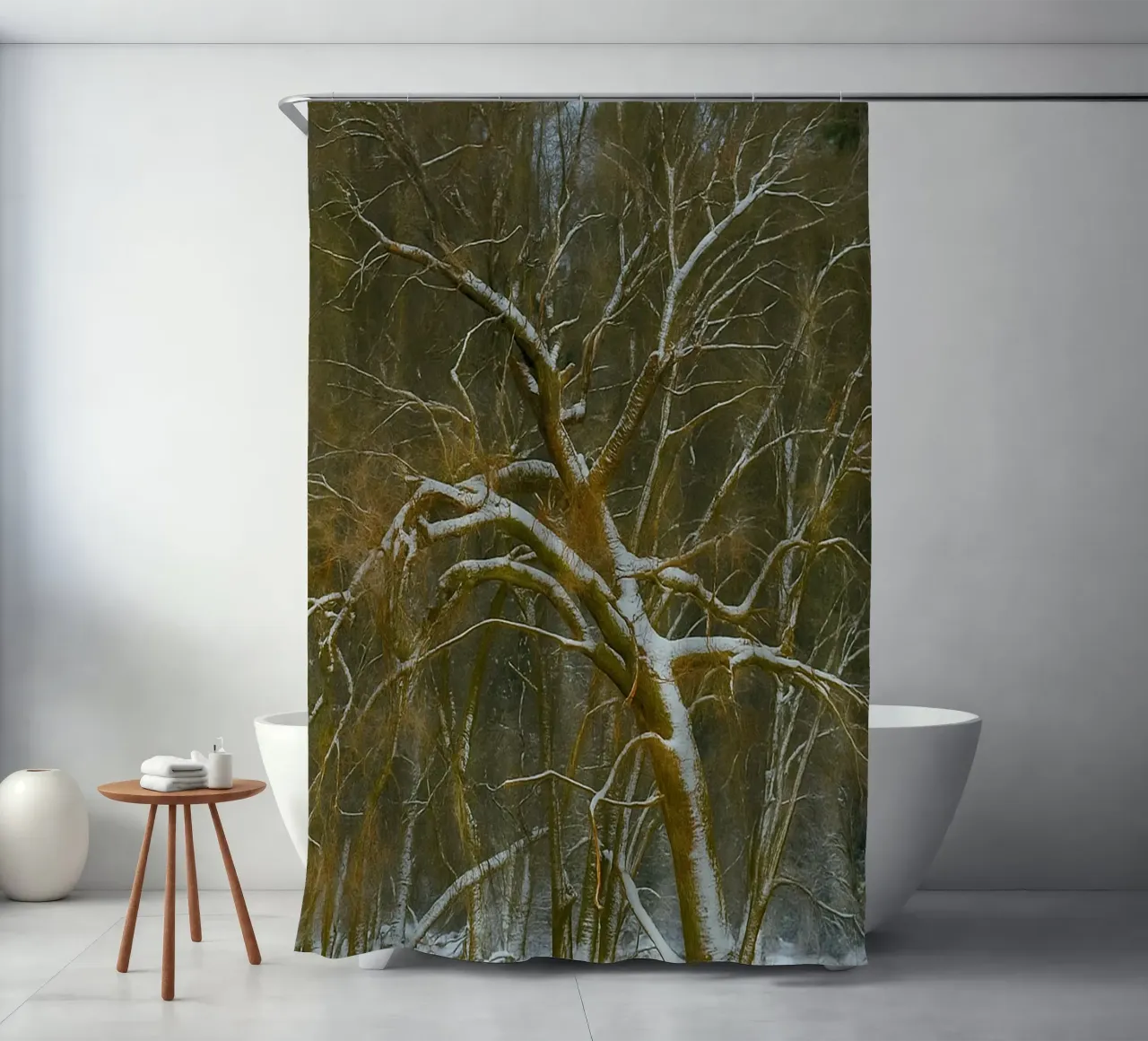 alberi secchi ai margini della foresta tenda da doccia da PASMING