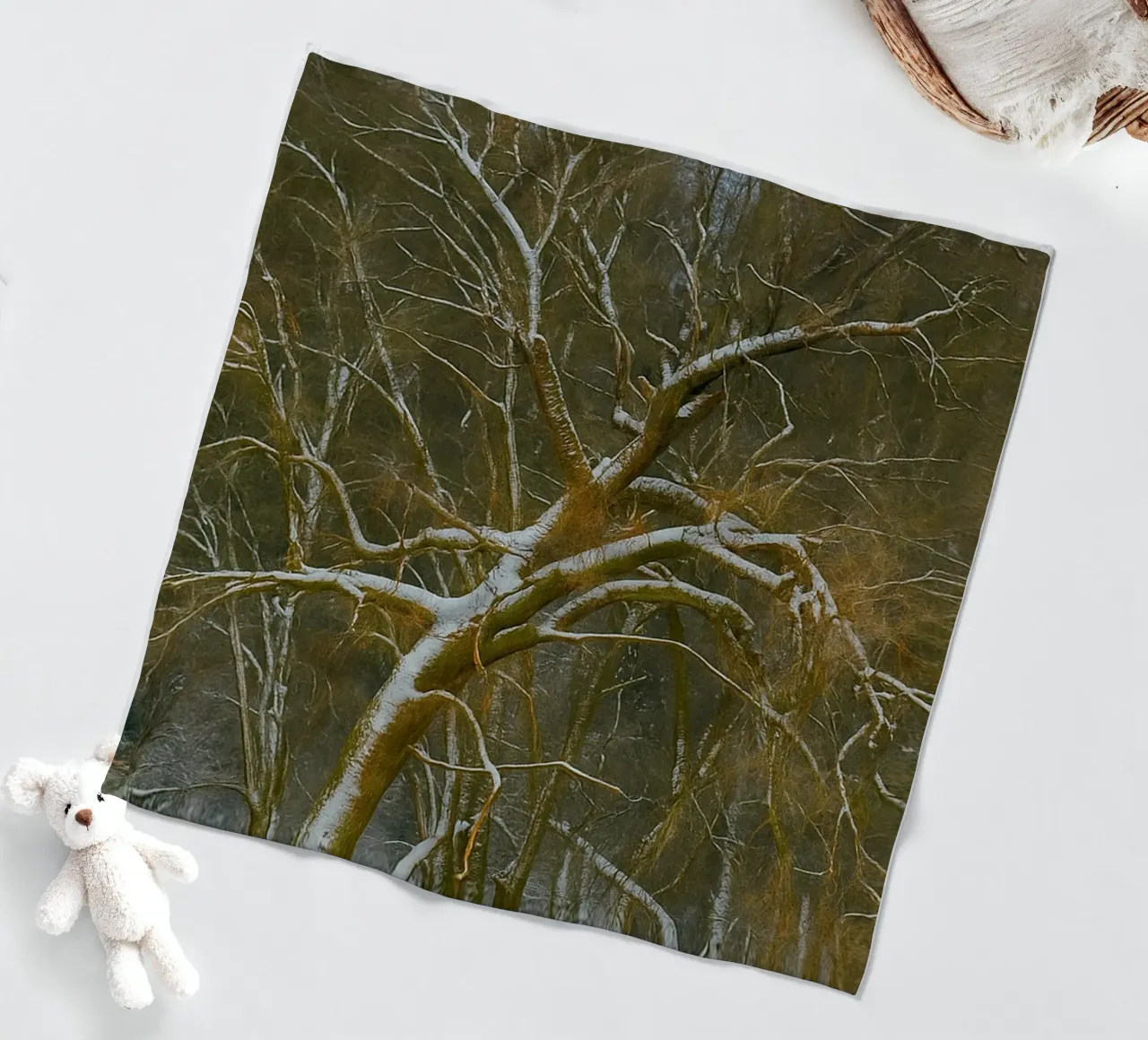 dry trees on the edge of the forest fleece blanket by PASMING