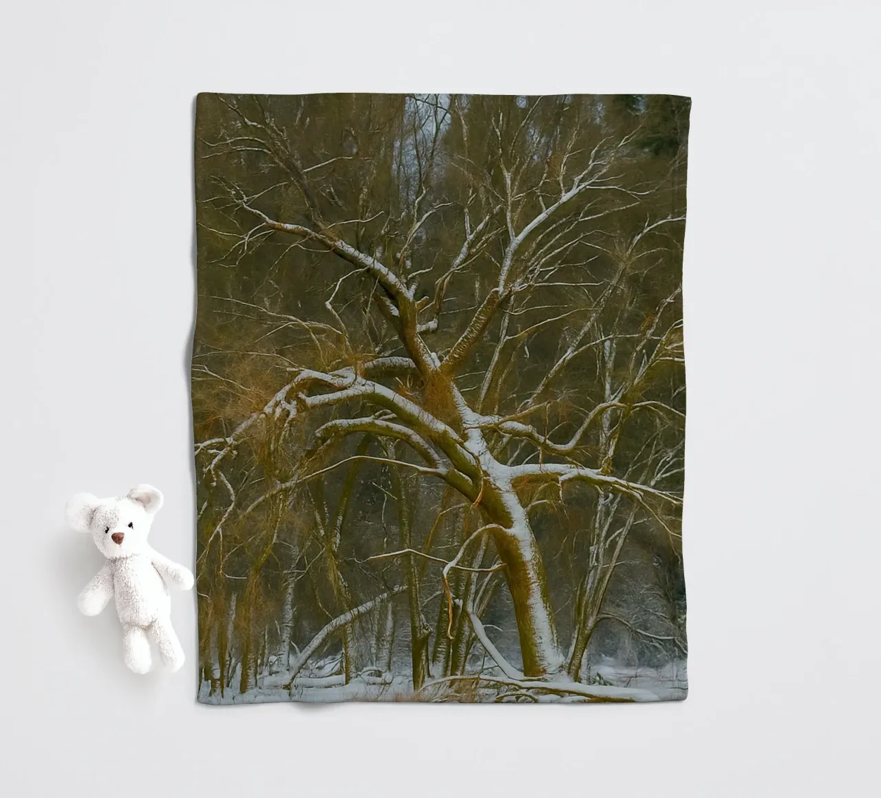 dry trees on the edge of the forest fleece blanket by PASMING