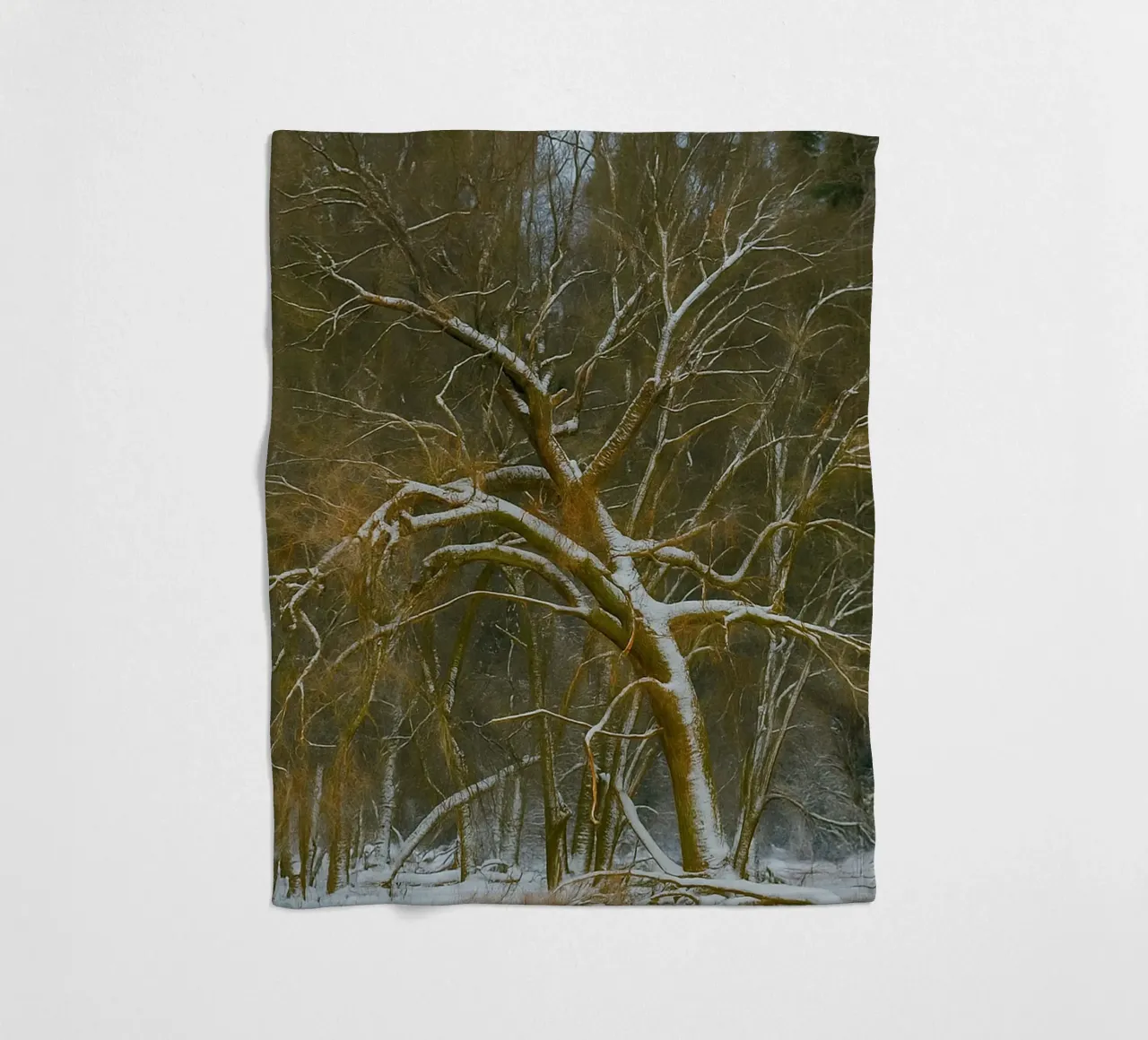 dry trees on the edge of the forest fleece blanket by PASMING