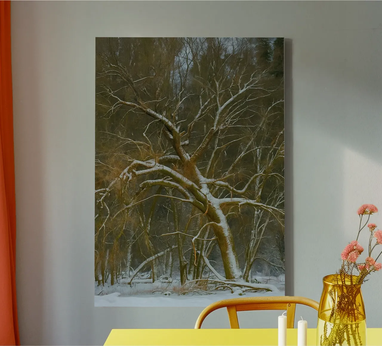 dry trees on the edge of the forest canvas by PASMING