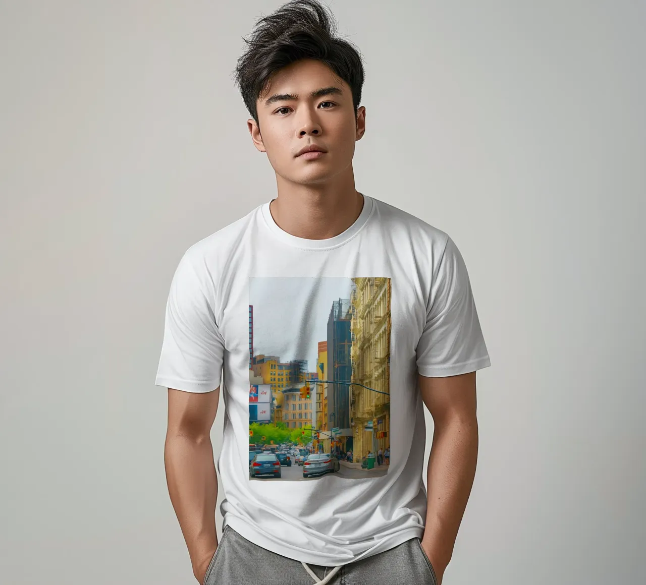 vista densa di una grande città t-shirt da PASMING
