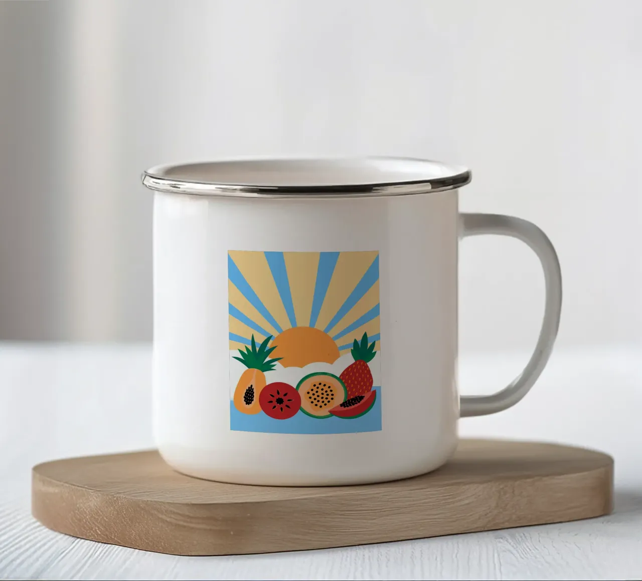 Frutta fresca tropicale tazza in smalto da OFFICIAL FRUIT & VEGETABLES
