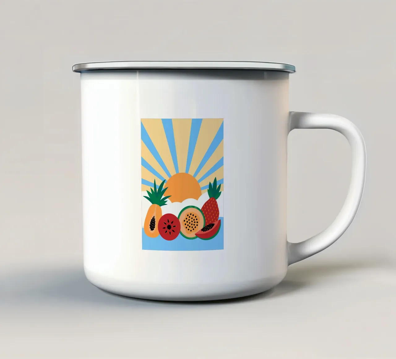 Frutta fresca tropicale tazza in smalto da OFFICIAL FRUIT & VEGETABLES