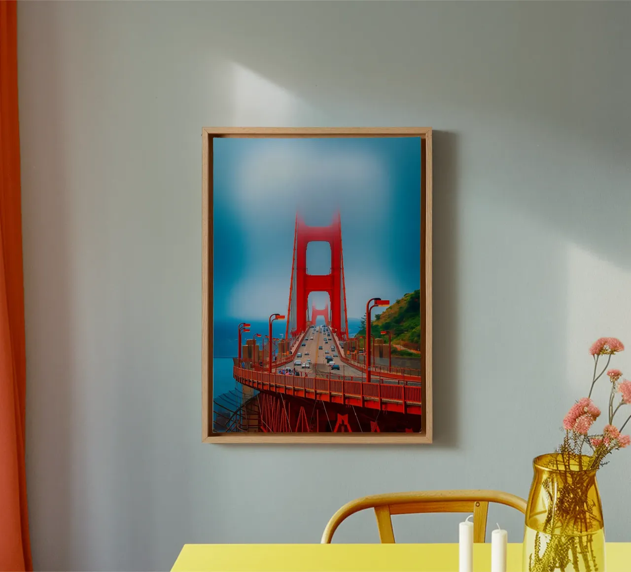 golden gate bridge car view canvas by PASMING