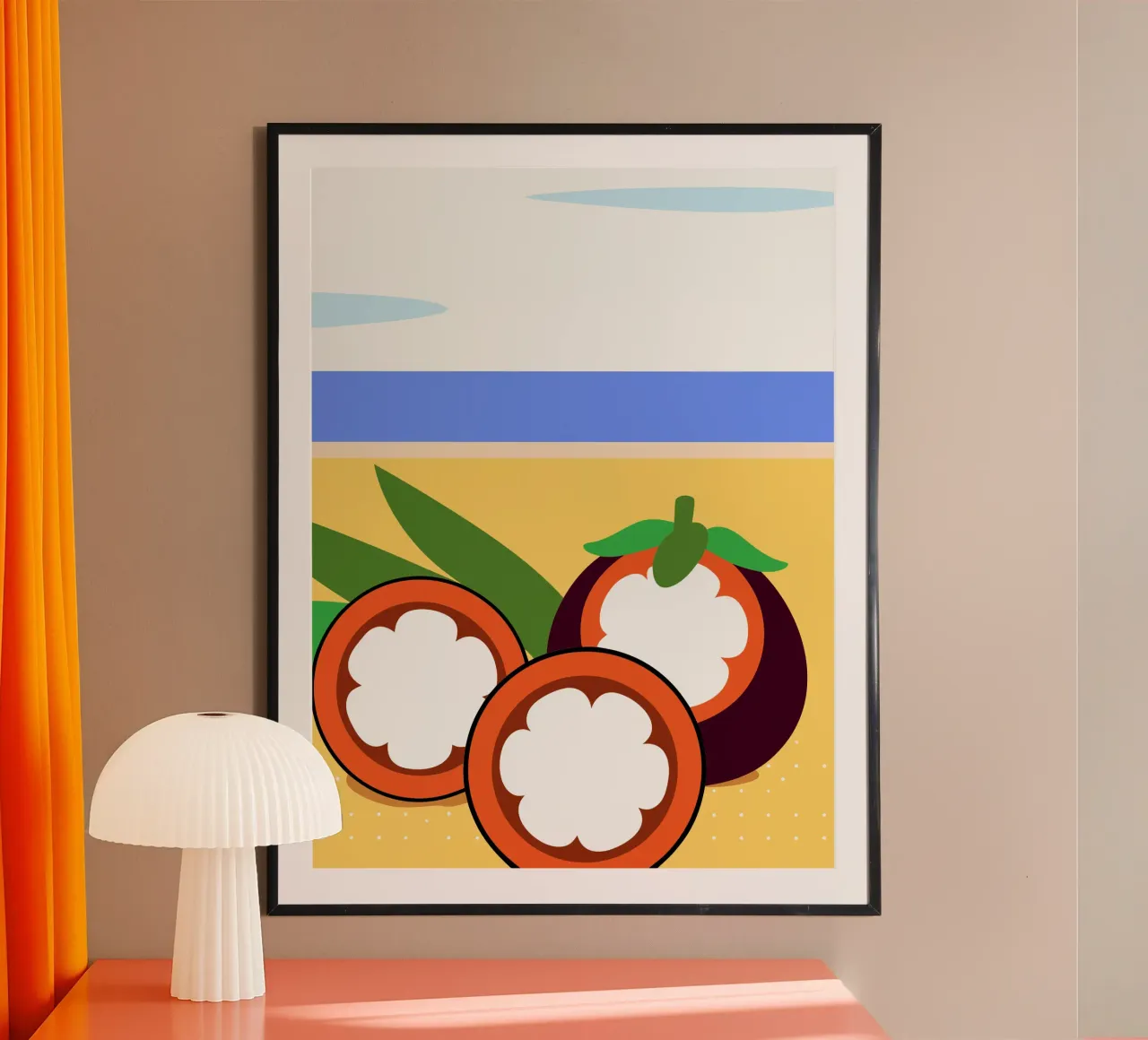 Manghi tropicali sulla spiaggia poster da OFFICIAL FRUIT & VEGETABLES