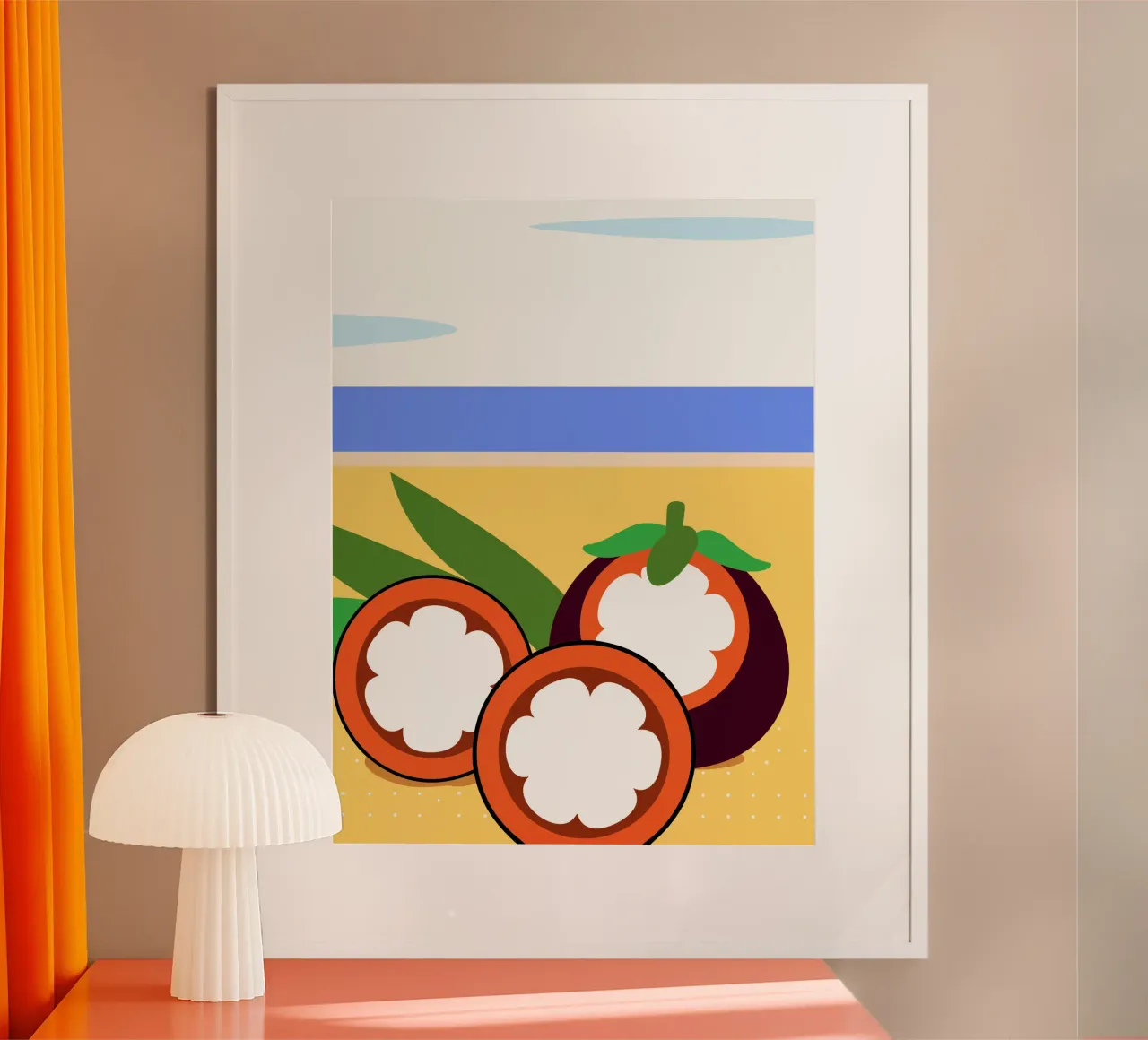 Manghi tropicali sulla spiaggia poster da OFFICIAL FRUIT & VEGETABLES