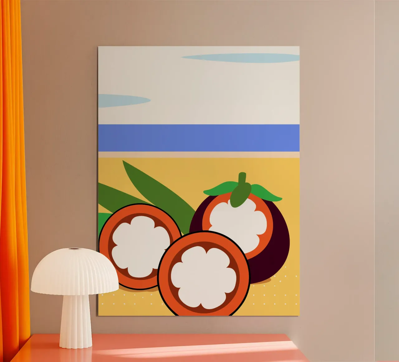 Manghi tropicali sulla spiaggia poster da OFFICIAL FRUIT & VEGETABLES