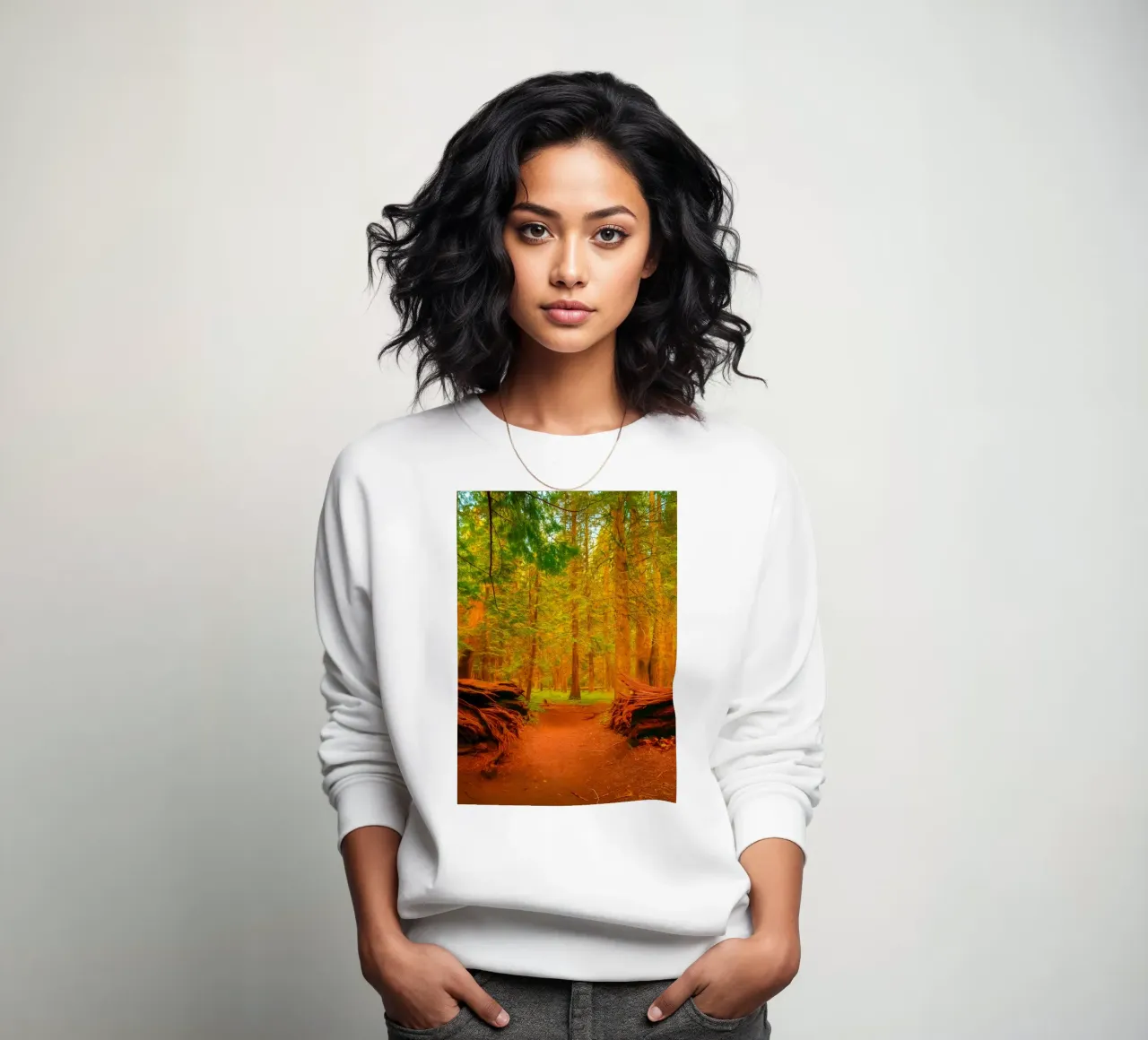 arbre tombé en deux dans la forêt sweat de PASMING