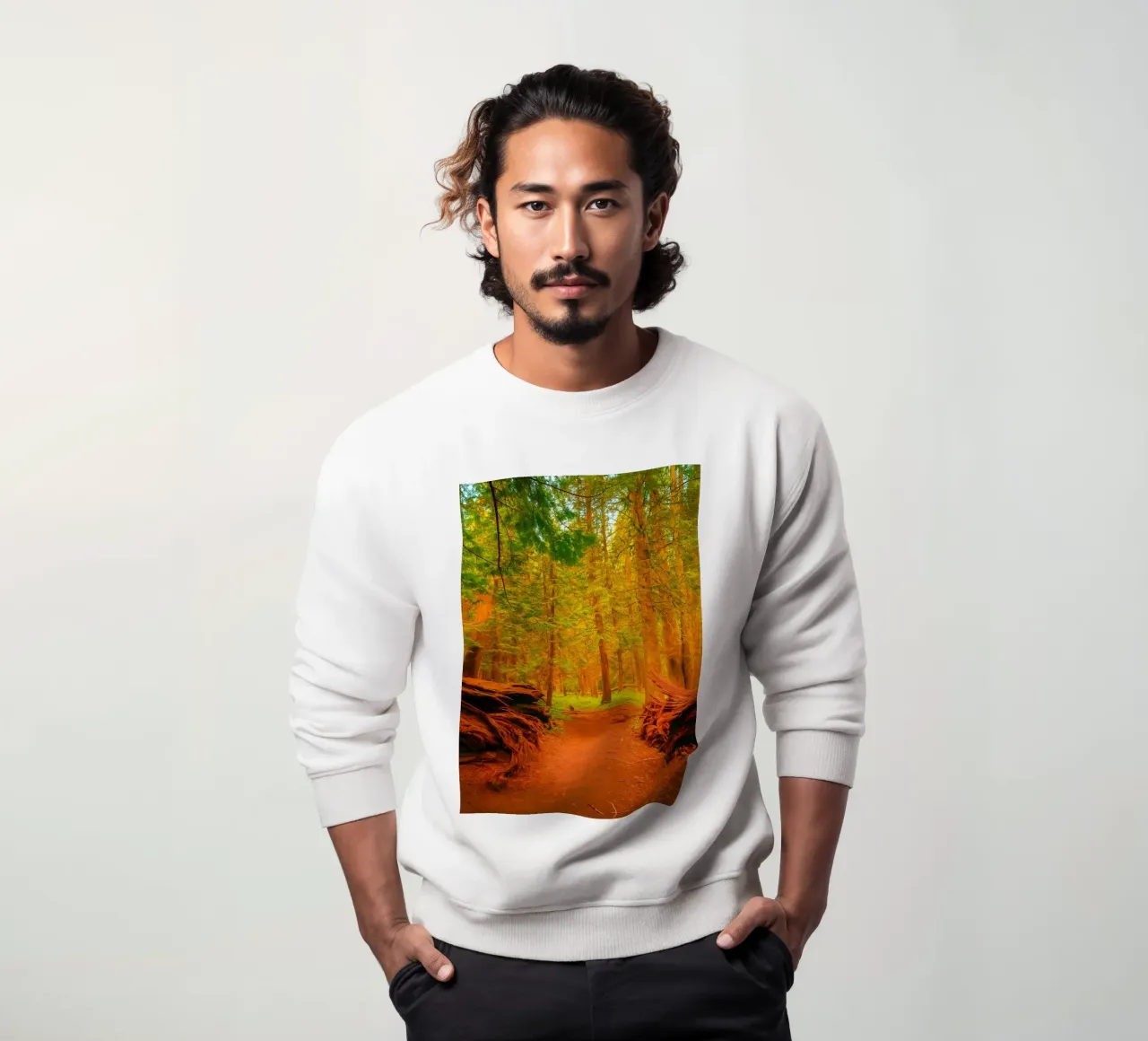 arbre tombé en deux dans la forêt sweat de PASMING